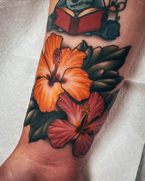 Fantastic Hibiscus Tattoo For Women