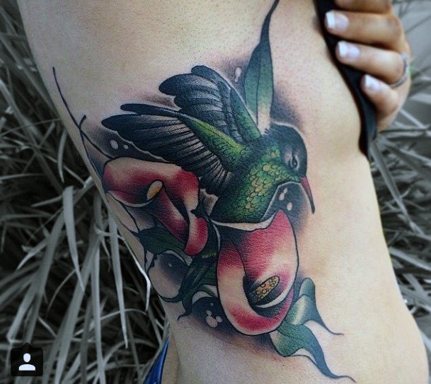 Fantastic Hummingbird Tattoo Womens Torso