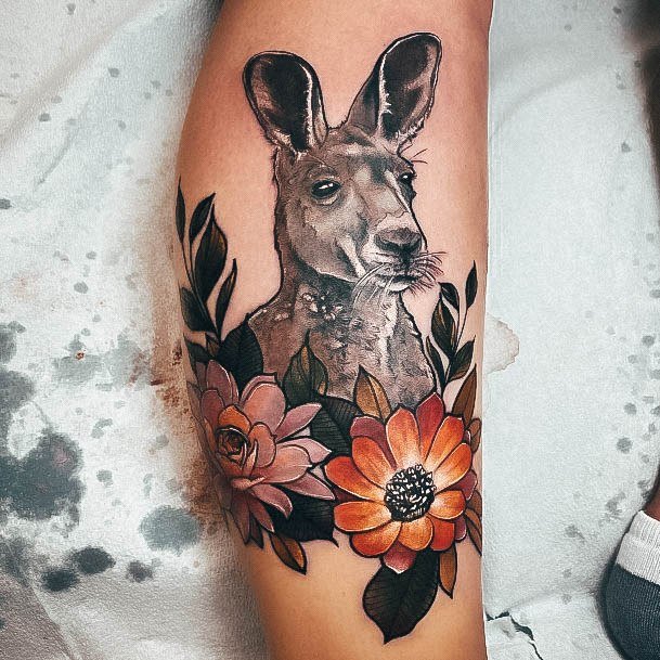 Fantastic Kangaroo Tattoo For Women