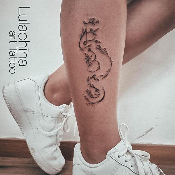 Fantastic Kids Name Tattoo For Women Leg