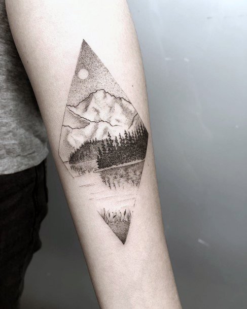 Fantastic Lake Tattoo For Women