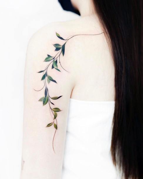 Fantastic Leaf Tattoo For Women