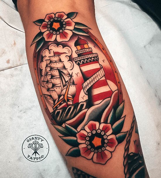 Fantastic Lighthouse Tattoo For Women