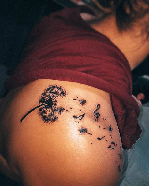 Fantastic Music Note Tattoo For Women