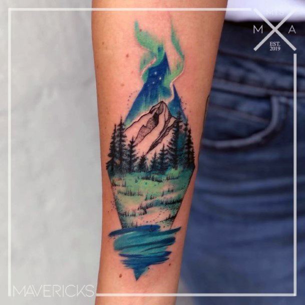 Fantastic Northern Lights Tattoo For Women