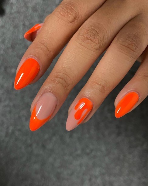 Fantastic Orange French Tip Nail For Women