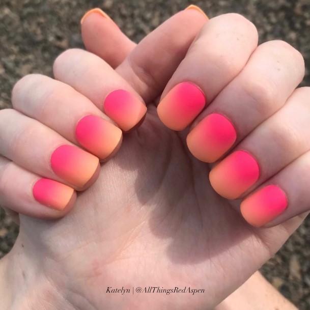 Fantastic Orange Ombre Nail For Women