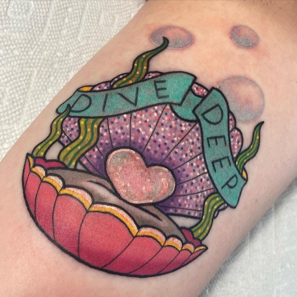 Fantastic Oyster Tattoo For Women