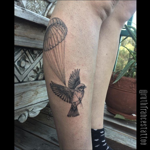 Fantastic Parachute Skydiving Tattoo For Women