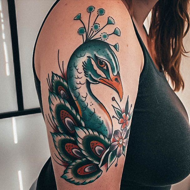 Fantastic Peacock Tattoo For Women