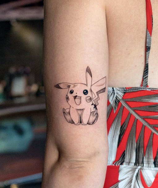 Fantastic Pikachu Tattoo For Women