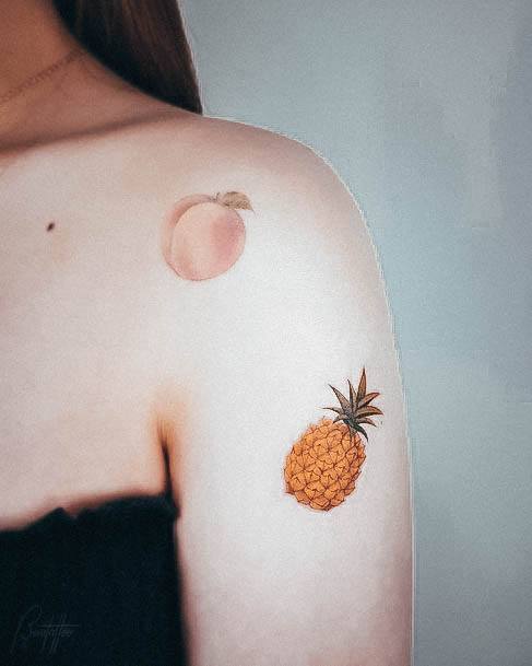 Fantastic Pineapple Tattoo For Women