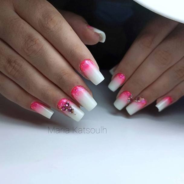 Fantastic Pink Ombre Nail For Women