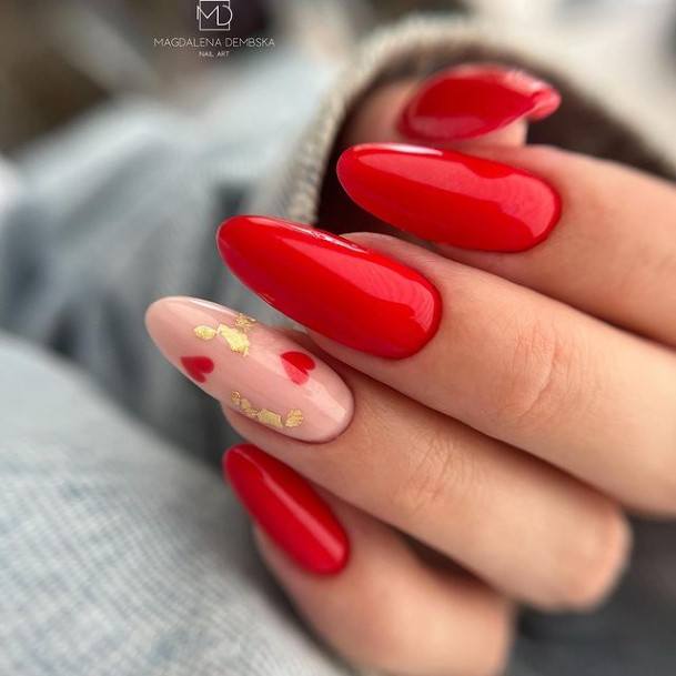 Fantastic Red And Nude Nail For Women