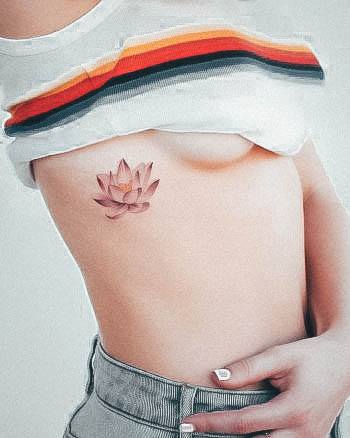 Fantastic Rib Tattoo For Women Lilly Flower
