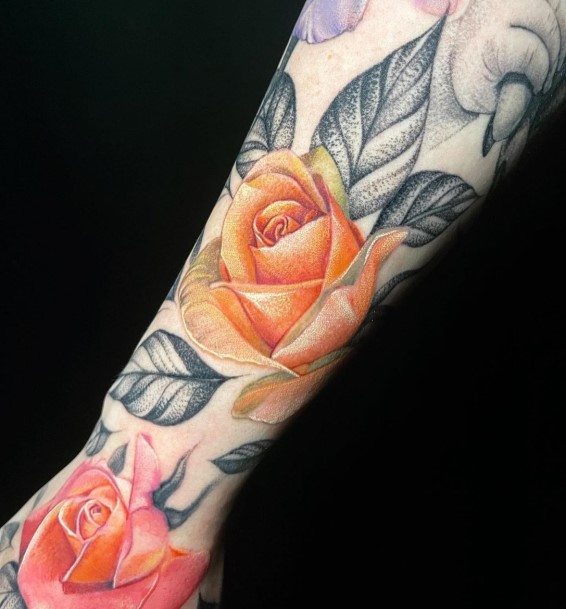 Fantastic Rose Forearm Tattoo For Women