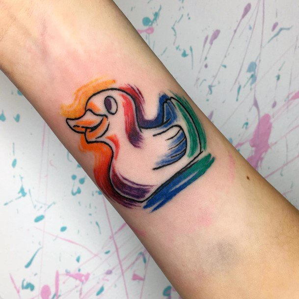 Fantastic Rubber Duck Tattoo For Women