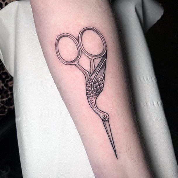 Fantastic Scissors Tattoo For Women