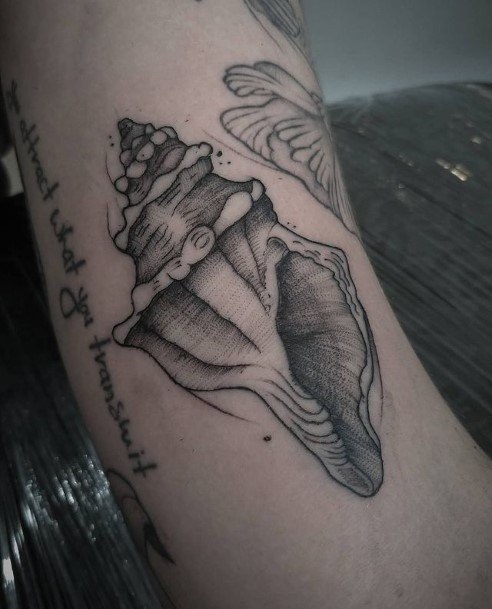 Fantastic Seashell Tattoo For Women