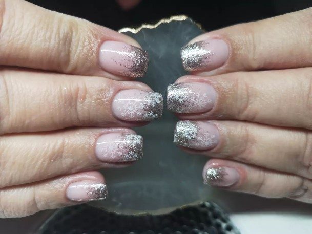 Fantastic Silver Ombre Nail For Women