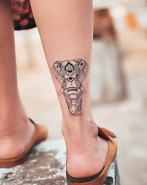 Fantastic Small Elephant Tattoo For Women