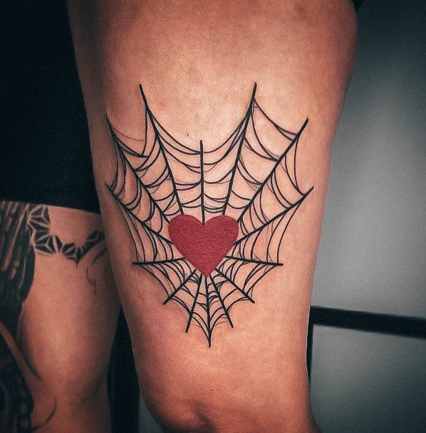 Fantastic Small Spider Web Tattoo For Women