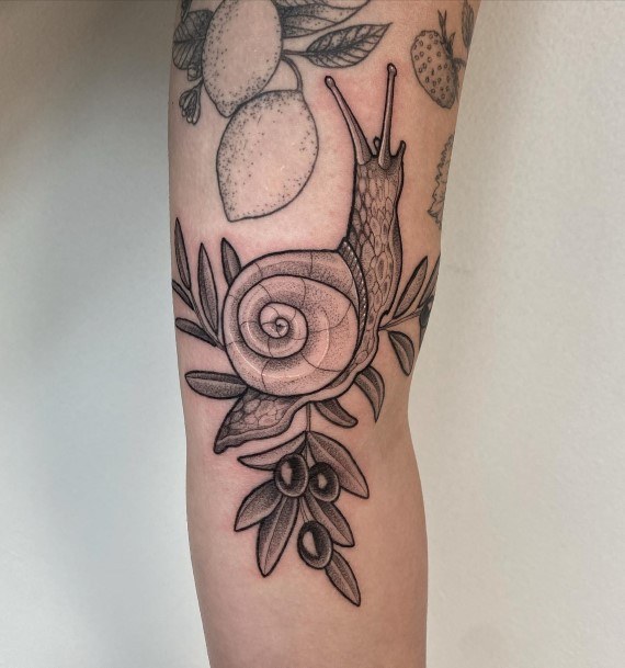 Fantastic Snail Tattoo For Women