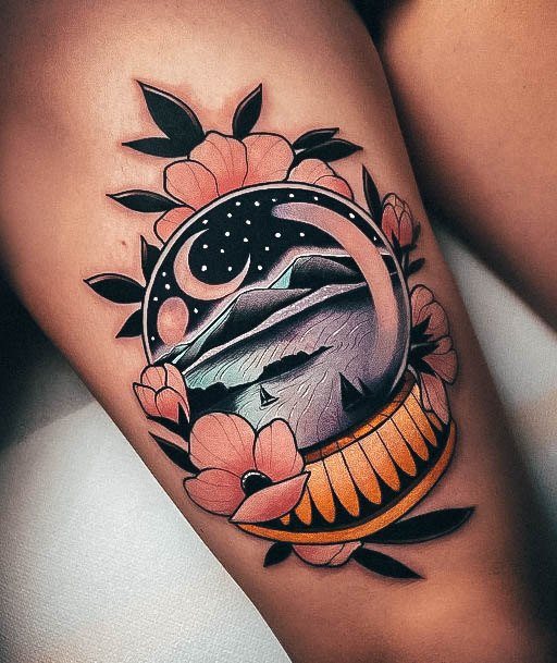 Fantastic Snowglobe Tattoo For Women