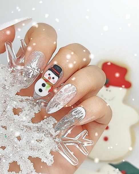 Fantastic Snowman Nail For Women