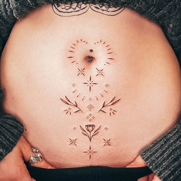 Fantastic Stomach Tattoo For Women