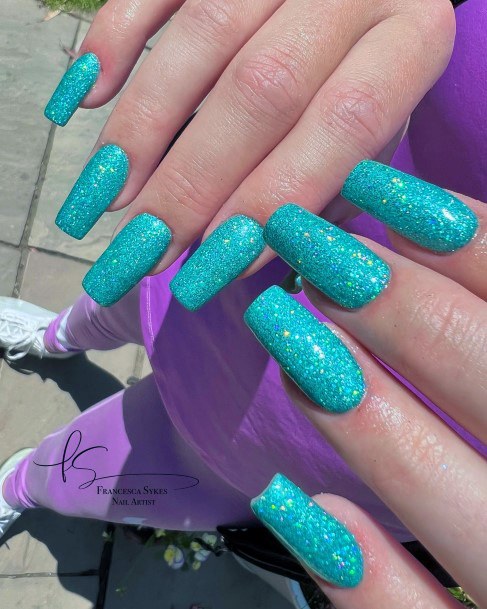 Fantastic Teal Turquoise Dress Nail For Women