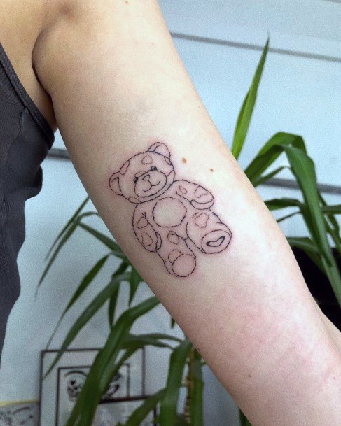Fantastic Teddy Bear Tattoo For Women