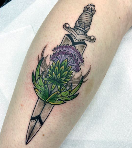 Fantastic Thistle Tattoo For Women