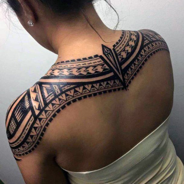 Fantastic Tribal Tattoo Womens Back