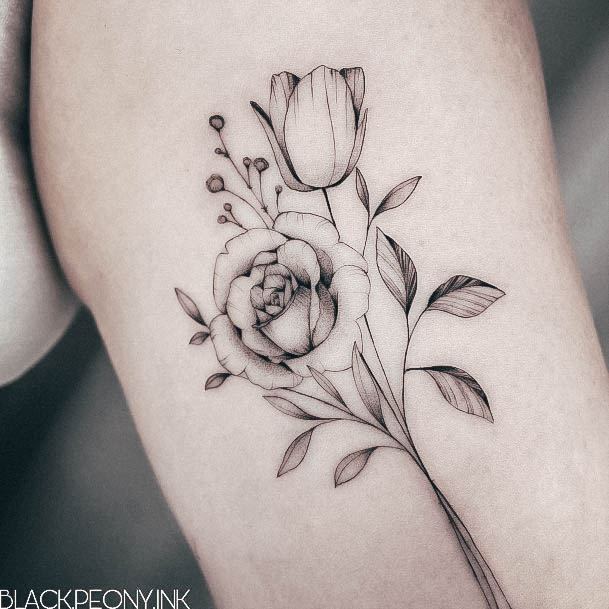 Fantastic Tulip Tattoo For Women