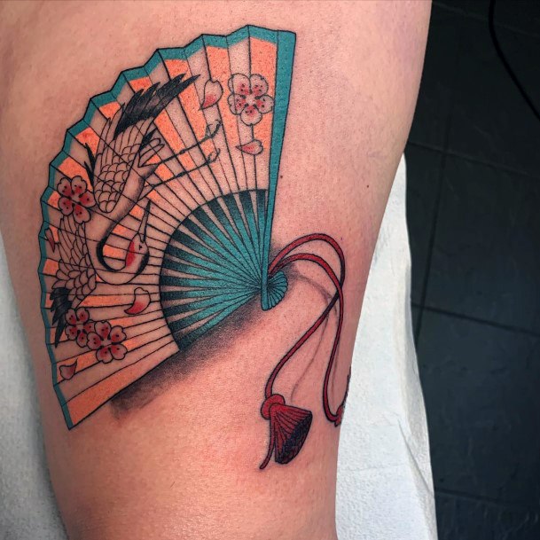 Fantastic Uchiwa Tattoo For Women