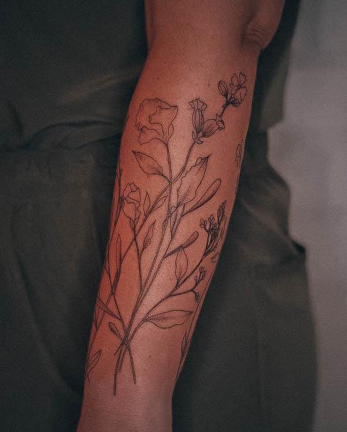 Fantastic Wildflower Tattoo For Women