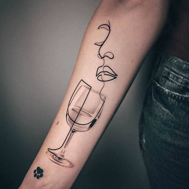 Fantastic Wine Glass Tattoo For Women