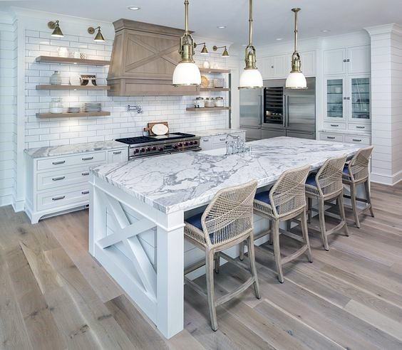 Farmhouse Chic Marble Inspired Kitchen Countertop Ideas