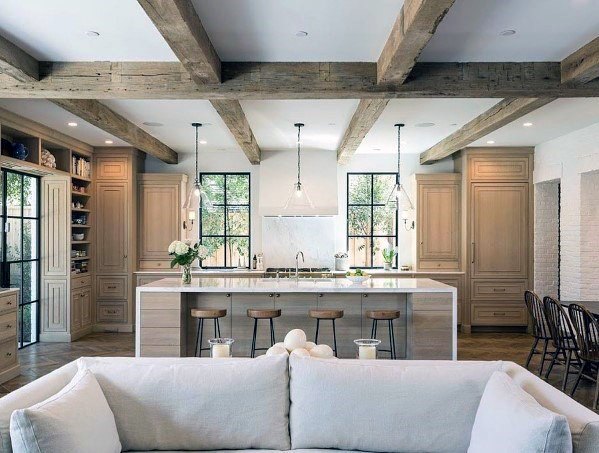 Faux Wood Beams Kitchen Ceiling Design Ideas