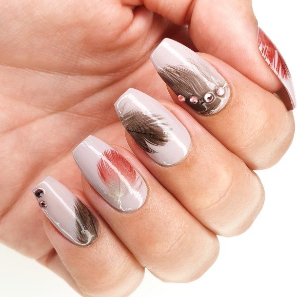 Feather Nail Feminine Designs