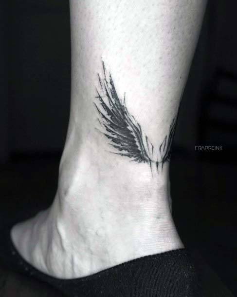 Feather Tattoo Angel Womens Legs