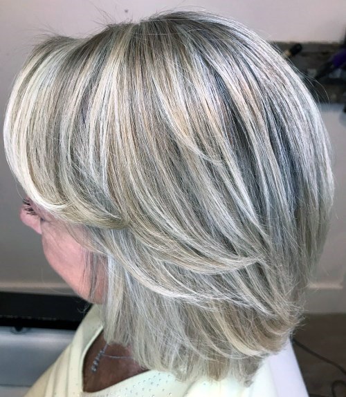 Feathered Layered Shoulder Medium Length Hairstyles For Women Over 50