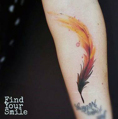 Feathery Phoenix Tattoo Womens Arms