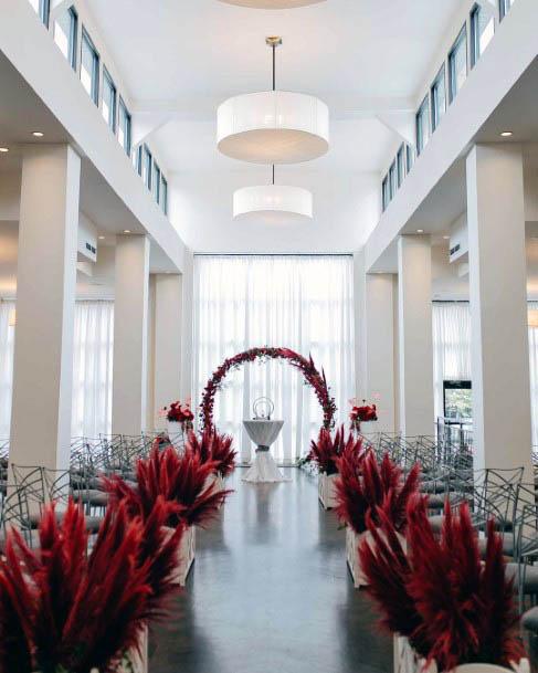 Feathery Red Wedding Flowers