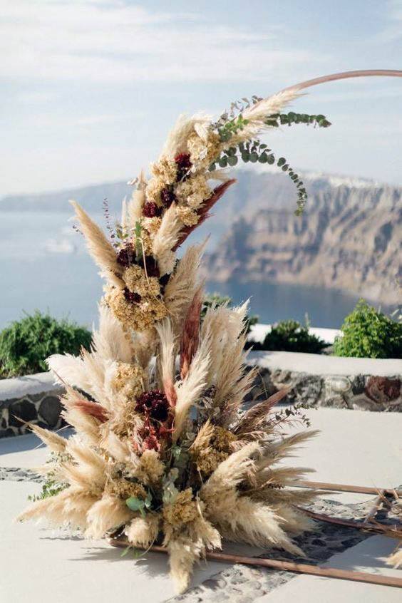 Feathery Wedding Arch Flowers