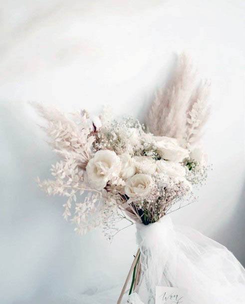 Feathery White Wedding Flowers