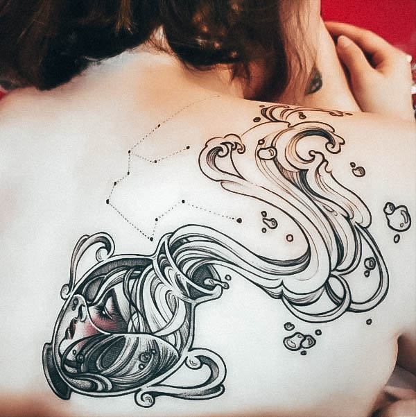 Female Aquarius Tattoos