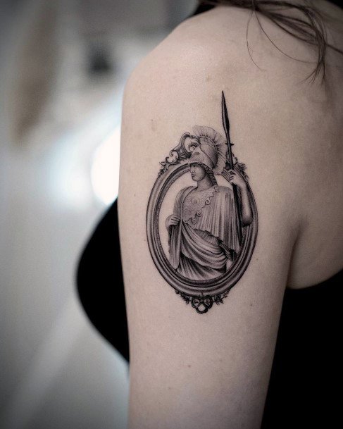 Female Athena Tattoo On Woman