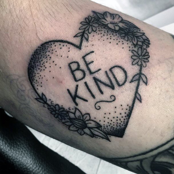 Female Be Kind Tattoo On Woman